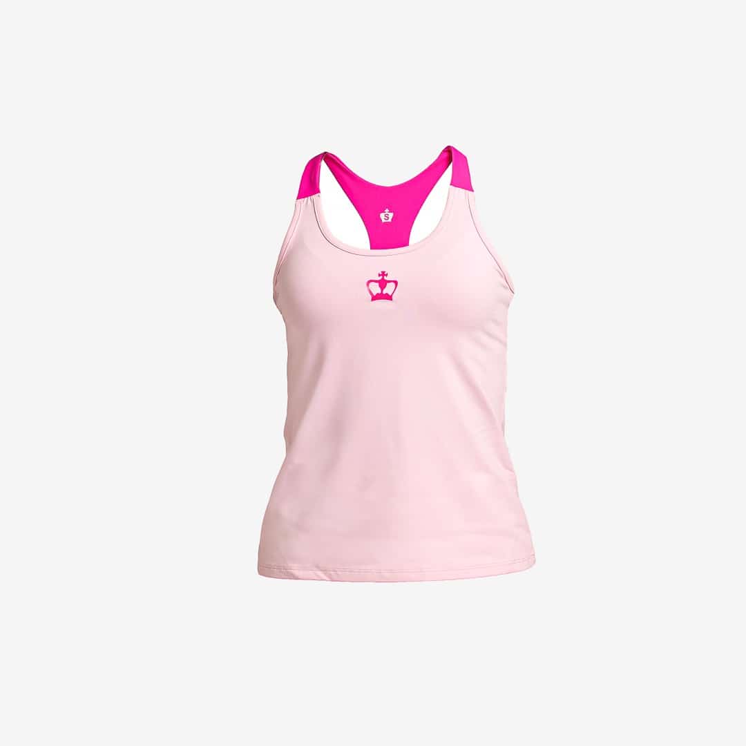 Camiseta padel mujer rosa flúor y espalda rejilla blanca Talla M Color Rosa  Flúor