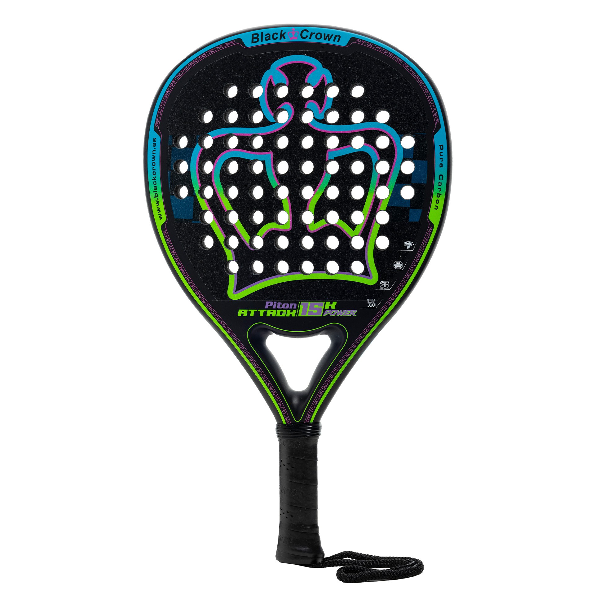 Pala Pádel Black Crown Piton Attack 15K Power - Imagen 2