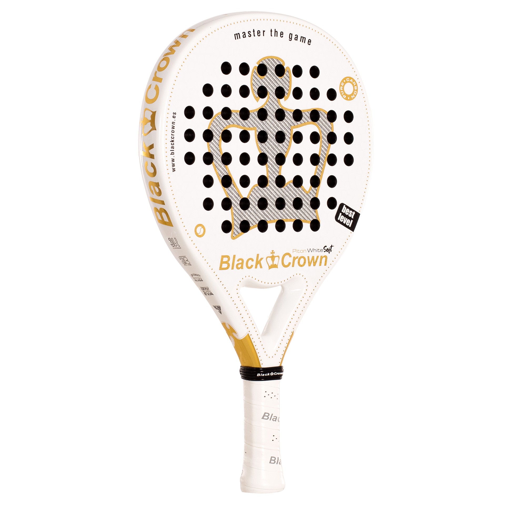 Pala De Pádel Black Crown Piton White Soft - Imagen 2