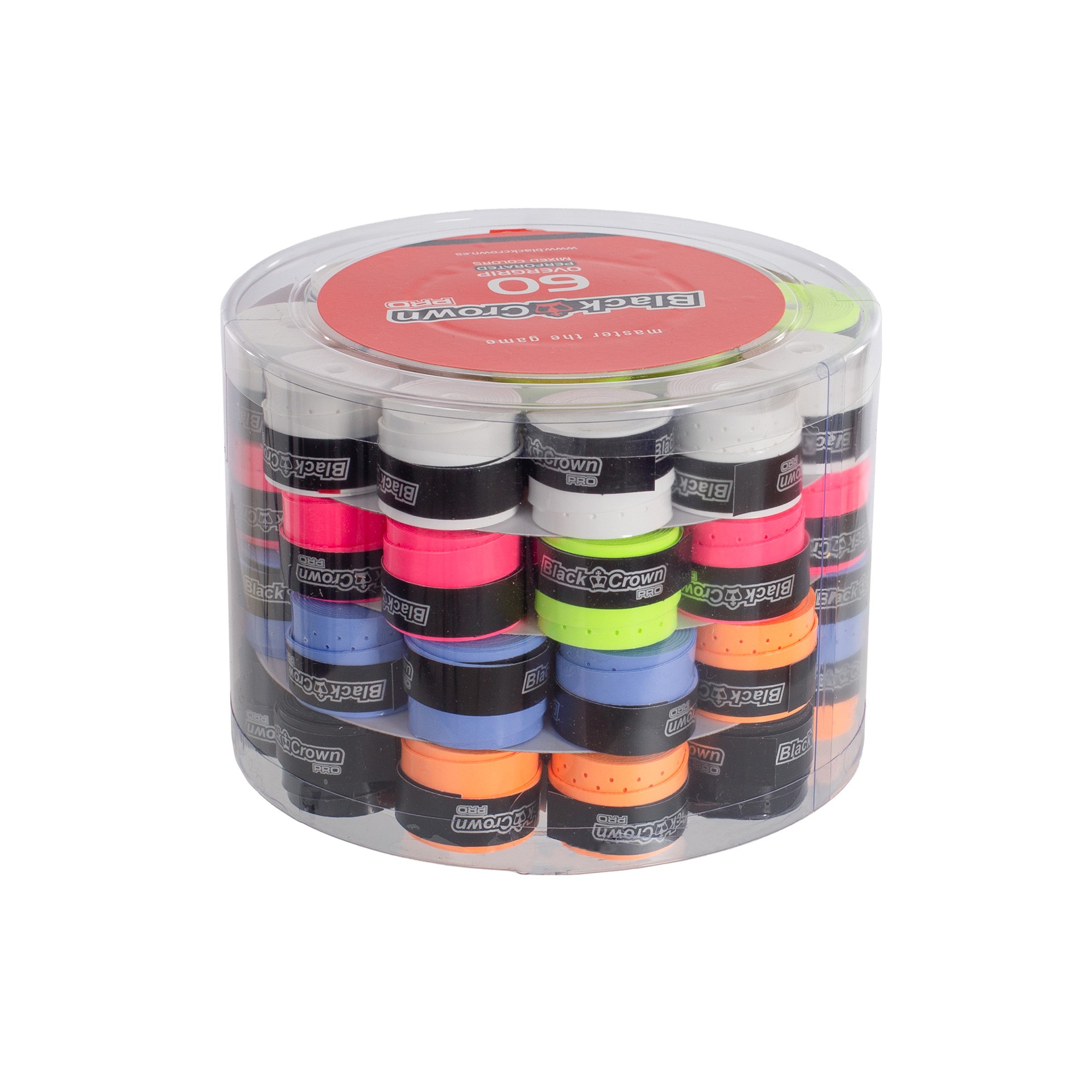 Tarro 60 Overgrips Black Crown Perforados Multicolor - Imagen 3